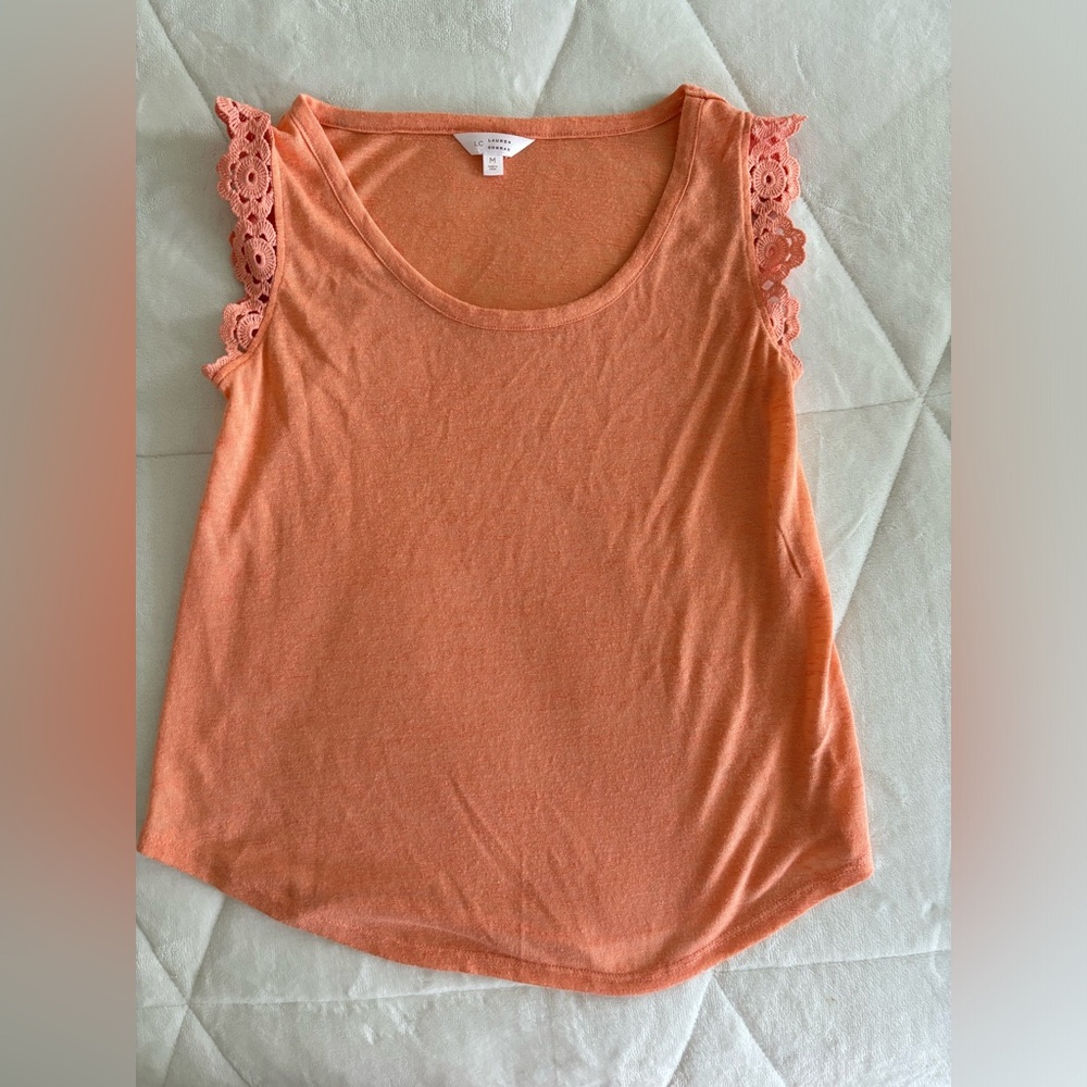 Lauren Conrad Ruffle Sleeves Peach Blouse size M